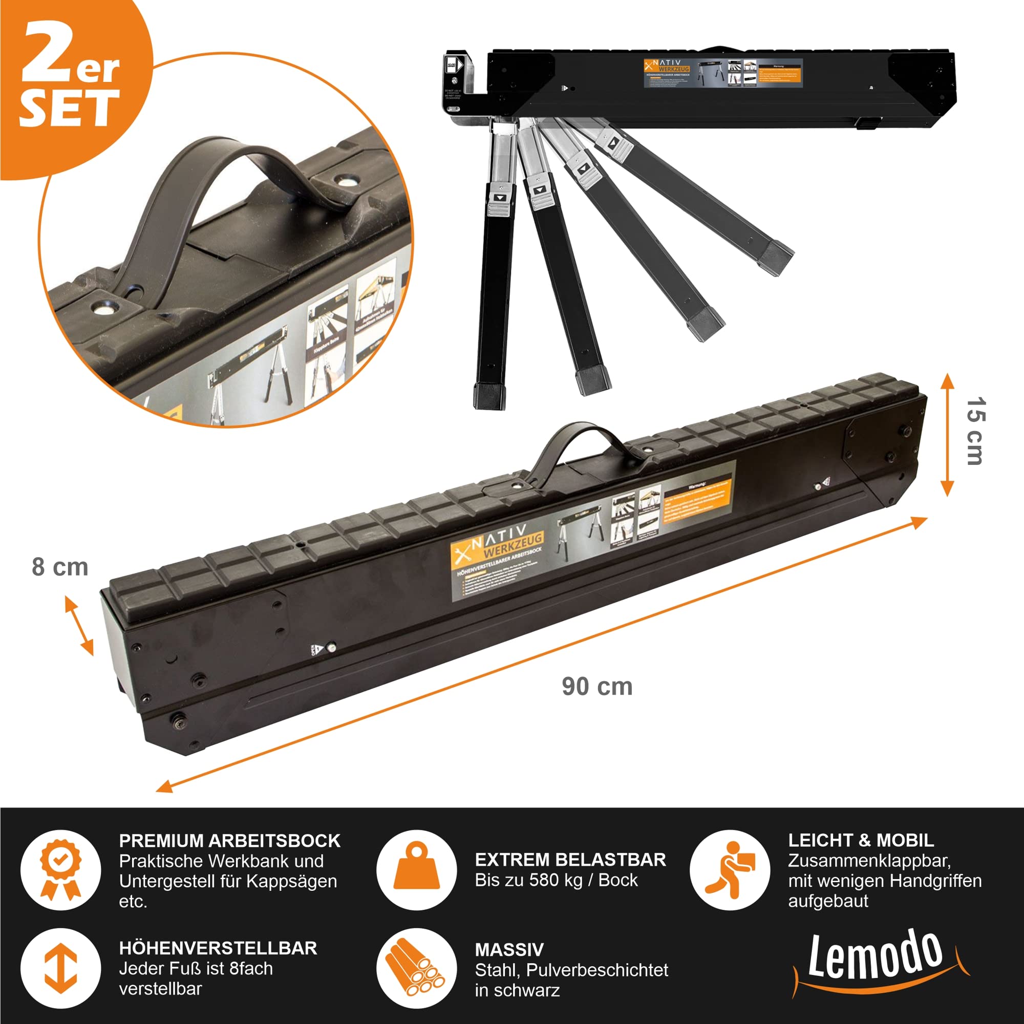 lemodo-arbeitsbock-h-henverstellbar-klappbar-2er-set-580-kg image 4
