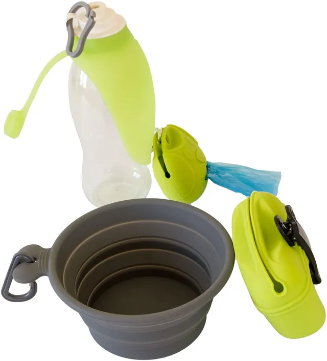 lemodo-hunde-set-to-go-4-teilig-outdoor-reiseset-mit-trinkflasche-napf-leckerli- image 1